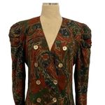 Vintage Long Line Blazer Puff Sleeve Floral By Gina Danova Size 10 Size L Photo 4