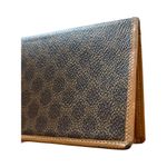 CELINE Vintage Macadam Long Wallet Tan Leather & Canvas - Made in Italy Photo 14