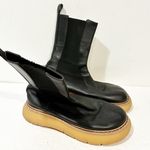 KHAITE  Black Leather Bleecker Chelsea Boots Rubber Sole Pull on Size 40/10 Photo 2