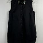Elizabeth and James  Women’s Size XS Tunic Top Jeweled Bling Collar Sleeveless Photo 1