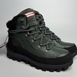 Hunter  Explorer Mid Lace Leather Trekking Boots in Olive/Black Photo 4