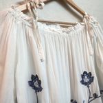 NWT Grand & Greene Embroidered Off Shoulder Peasant Top Bohemian Blouse M White Size M Photo 3