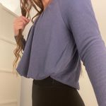 Free People Blue Long Sleeve Open Back Top Photo 1