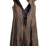 Kay Unger New York Bronze Sleeveless Midi A Line Dress Textured Fabric Size 6 Photo 5