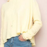 Brandy Melville  John Galt Buttery Yellow Waffle Knit Thermal Hoodie Photo 0
