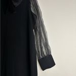 ZARA Black Organza Bow Tie Neck with Sheer Puff Long Sleeves Dress size XXL Photo 6