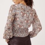 Anthropologie  Printed Ruffle Blouse Sz Small Photo 1