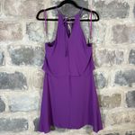 BCBGMAXAZRIA Purple Ruffle Halter Dress Sleeveless Party Cocktail Mini S Photo 4