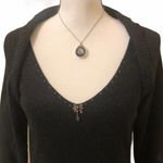 Cynthia Steffe Charcoal Embellished Sweater Large Photo 2
