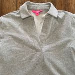 Lilly Pulitzer  Emalia Shimmer Terry Pullover Gray Sparkle Sweater Womens S Photo 1