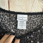 Jaclyn Smith NWT Sequin Sheer Business Casual Blouse Black Photo 3