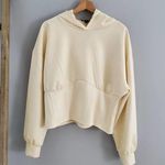 EXPRESS Women's Cream Satin Feel Pullover Hoodie Size XL Photo 0