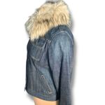 Vintage Ralph Lauren Denim Jacket Removable Faux Fur Collar Y2K Boho Western Blue Size M Photo 2
