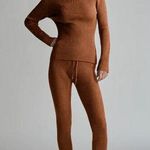 Varley NWT  Mocado Rib Knit Legging Tortoise Shell Brown Soft $118 Warm S Cocoa Photo 0