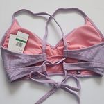 Jessica Simpson  Lilac Crossed Bikini Top  Size L, Textured, Adjustable Photo 2