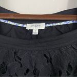 Umgee  Black‎ Floral Lace Square Neck Top Size Medium Photo 4