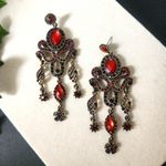 Vintage Vibes Red Burgandy Chandelier Earrings Photo 0