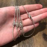 Sterling Silver Long Barrel Disco Ball Beaded Chain Necklace Photo 6