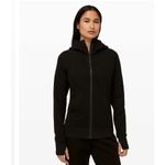 Lululemon  Scuba Hoodie Light Cotton Fleece Black Zip Up Jacket Size 12 Photo 7