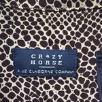 Crazy Horse Liz Claiborne Patterned Woman’s Button Down Shirt Brown Photo 1