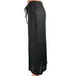 ONIA Black 100% Linen Knit Crochet Low Rise Semi Sheer Pull On Midi Skirt S Photo 6