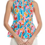 Amanda Uprichard  Colorful Sleeveless Peplum Blouse Photo 0