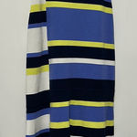 Parker  Blue‎ and Yellow Striped Midi Dress Photo 0