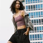 Free People NEW!  MOVEMENT Femme Ruched Tank Top Size M/L Purple Mountain Photo 8