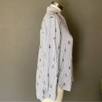 Grace and Delancy Striped French Bull Dog Print Button Down Shirt Size 8 White Photo 5