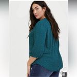 Torrid Georgette Bow Tie Teal Dotted Blouse Size 2 Photo 1