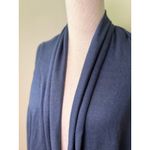 DKNY Women’s Open Duster High Low Cardigan Silk Cashmere Blend Navy Blue Size S Photo 8