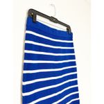 Mango NWT Striped Knitted Midi Skirt Size Medium Blue White Stretch Photo 7