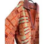 Free People Ruben Oversized Textured Plaid Collared Sweater Boho Pullover M Photo 7