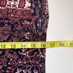 Lucky Brand Dark Red & Black Boho Floral Print Knot Hem Tee Photo 5