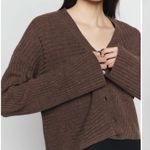 Reformation Trieste Boxy Merino Wool Cardigan In Cocoa Photo 2