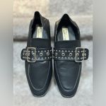 Vintage Havana Black Leather Maureen Studded Buckle Loafers Women 6.5 Old Money Photo 1