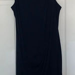 Betsy and Adam  Draped Rhinestone Cocktail Dress Blue Silver Size 10 Photo 0