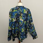 Maggie Barnes Jacket Reversible Lightweight Open Front Art To Wear Blue Green Photo 7