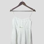 Dissh Harper White Cutout Midi Dress Size 6 Linen Spaghetti Strap Side Slit Photo 4
