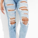 American Eagle Stretch Ripped Mom JeanHigh Rise 3369 Size 4 Short Photo 0