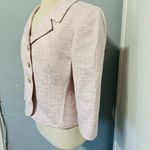 Tahari‎ Women Light Pink Textured Collared Long Sleeve Blazer Size 12 Petite Photo 3