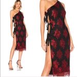 H:ours Revolve  One Shoulder Lace Red Black Leonardo Dress New With Tags Photo 1