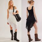 Free People mini dress or maxi top floral lace asymmetrical ruffled Medium Photo 7