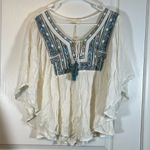Lovestitch  White Embroidered Bohemian Peasant Blouse Size Small NWT #0451-LA Photo 1