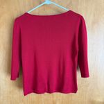 Gianni Bini Gianni Silk Knit Top Red 3/4 Sleeve Boat Neck Classic‎ Timeless Pullover Photo 2