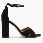 Sam Edelman Yancy Black Suede Block Heel Ankle Strap Sandal Heels 8 Photo 2