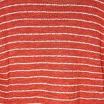 J. Jill Sweater Womens Large Orange‎ White Stripe Linen Blend Lightweight Casual Orange Photo 5