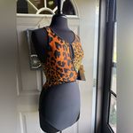 Oscar de la Renta Vintage 90s  leopard print jungle faux wrap one piece, size 8 Photo 1