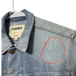 L'Agence L’AGENCE Janelle Denim Jacket Women’s Large Light Wash Slim Fit Raw Hem Photo 12