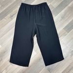 Eileen Fisher Eileen‎ Fisher Textured Crinkle Wide Leg Crop Pull On Pants Black Medium Photo 3